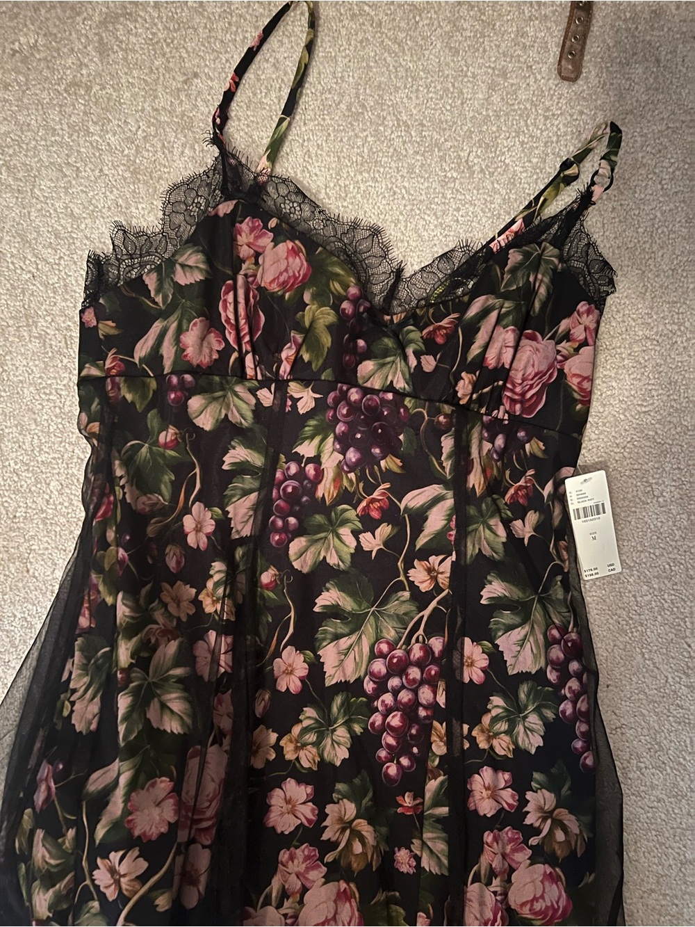 Maeve Floral Fruit Mesh Slip Dress | Anthropologie | Romantic Lace Midi Dress - Picture 10 of 11